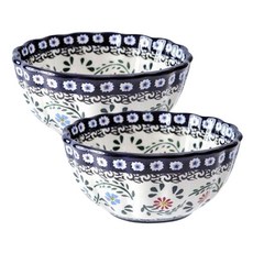 MAISON OBJET Praka 波蘭風陶瓷麵碗, 鳶尾花, 2個