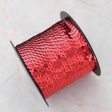 907cc 閃亮線條亮片, 1個, 紅色