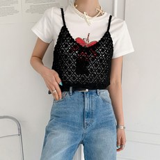 針織女款棉質刺繡鏤空鉤針Maryf馬甲背心