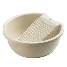 티로나 일체형 빨래판 대야 소형, 베이지, 1개