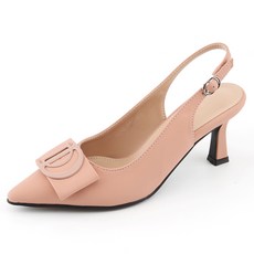 단골언니 여성용 리본 무광 스틸레토 힐 슬링백 쥴리엣 구두 7cm