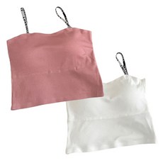 피어니스트 여성용 패드 탑 끈나시 티셔츠 2종 세트