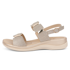 J SHOE 女款 Sollic 輕量全掌氣墊平底涼鞋 3.5cm, 金色, 245