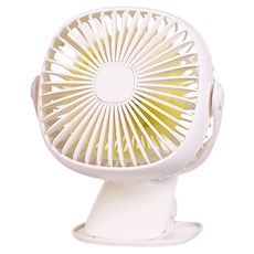 애니클리어 클립형 충전식 LED 램프 휴대용 선풍기, PDB-MF70, 화이트