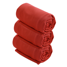 FUTURO LAB 運動涼感毛巾 L 300 x 1000 x 5 mm, 3個, 紅色