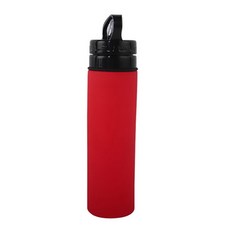 시크메틱 실리콘 접이식 스포츠물병, 레드, 600ml, 1개