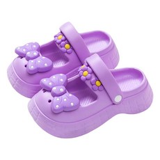 KIZTREE 女童蝴蝶結圓點EVA洞洞涼鞋 SZ-457