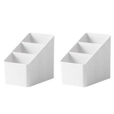 Winprice 斜口多功能收納整理盒 小型, 白色, 2個