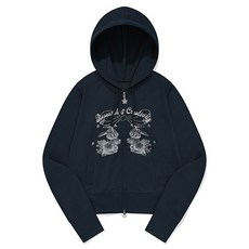 키르시 우먼 위티 버니 부케걸 크롭 후드 집업