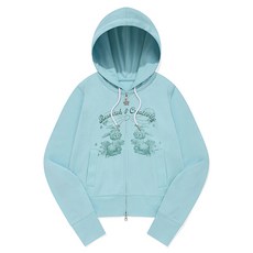 키르시 우먼 위티 버니 부케걸 크롭 후드 집업