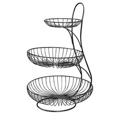 Block Mart 廚房多功能三層置物籃, 1個, 黑色