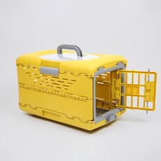 애구애구 반려동물 이동장 접이식 켄넬, 옐로우, 1개