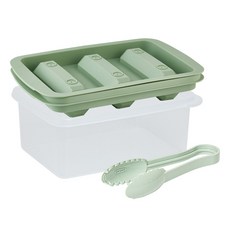 EASY&FREE Ice Paul 大型長條製冰盒 3格 + 1.9L儲冰盒 + 冰夾套組, 綠色, 1套