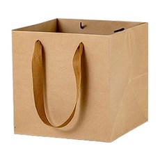 Maket Gamseong 彩色寬版正方形購物袋 中, 10個, 牛皮紙