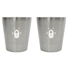kitchen U Bear 不鏽鋼雙層杯 中, 300ml, 2個, 單一顏色