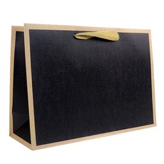 Maket Gamseong 簡約素面橫式購物袋 大, 10個, 黑色