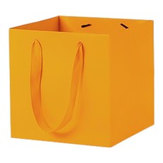 마켓감성 컬러 와이드 정사각 쇼핑백 중, 오렌지, 7개