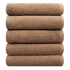 Songwol 松月 毛巾 松月毛巾基本款 精梳棉 洗臉毛巾 170g 30支, 棕色, 5個