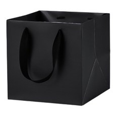 Maket Gamseong 彩色寬版正方形購物袋 大, 黑色, 4個