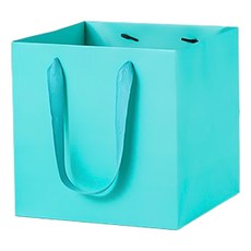 마켓감성 컬러 와이드 정사각 쇼핑백 대, 민트, 4개