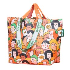 Maket Gamseong 可重複使用防水帆布編織托特包, 素面, 2個