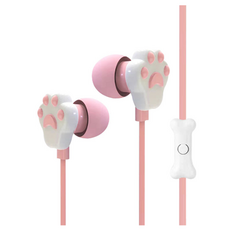 오션리브 고양이발 테블릿 컴퓨터 이어폰 5p, 분홍색