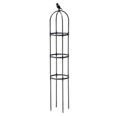 호르투스가든 오벨리스크 버드장식 장미아치 넝쿨 식물지지대 블랙 NO812, 1개