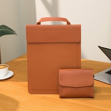 Elsso 簡約筆電收納包 + 滑鼠包套組, 棕色