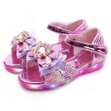 리틀주 여아용 풋풋 플라밍고 LED 구두 샌들