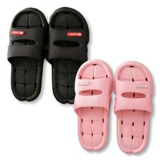 맥라이프 물빠짐 슬리퍼 미끄럼방지 욕실화 2종 세트, 블랙, 핑크, 1개