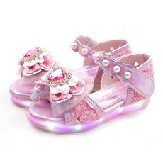 FootFoot 女童用 艾莎 LED 跟鞋涼鞋