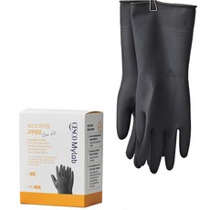 CescoMylab 橡膠手套 3入組, 1個, 大(L), 灰色