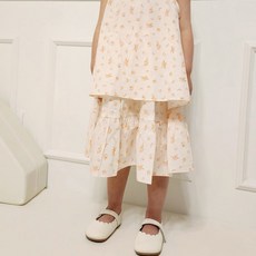 女童透氣杏花蛋糕裙 7810