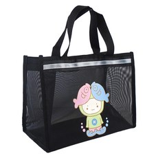 Elsso Happy 網眼游泳網袋 水上樂園沐浴包, 黑色J