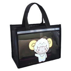 Elsso Happy 網眼游泳網袋 水上樂園沐浴包, 黑色A