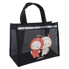 Elsso Happy 網眼游泳網袋 水上樂園沐浴包, 黑色L