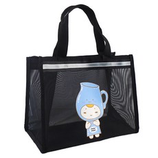 Elsso Happy 網眼游泳網袋 水上樂園沐浴包, 黑色I