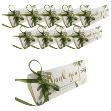 EUMES 三角回禮包裝禮物盒, 綠茶, 10個