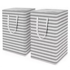 Apnaraen 可折疊大容量洗衣籃 2入, 灰色