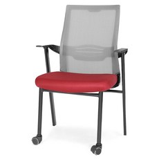 체어포커스 올백 공부의자 A500, 블랙바디 + 메쉬그레이 + 레드