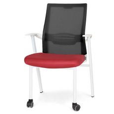 체어포커스 올백 공부의자 A500, 화이트바디 + 메쉬블랙 + 레드