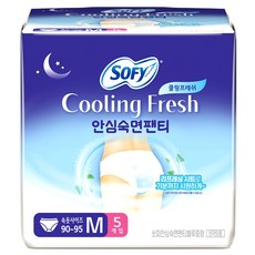 쏘피 쿨링프레쉬 안심숙면팬티 입는 오버나이트, 중형, 5개입, 1개