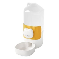 PASTEL PET Kitty Point 掛式半自動飲水餵食碗, 飲水器 黃色, 1個