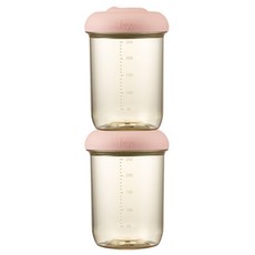 푸고 유아용 프리미엄 뉴트럴 시리즈 PPSU 이유식용기 TKFH-250, 250ml, 뉴트럴핑크, 2개