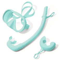 FLOW 自由潛水可折疊浮潛面罩裝備組, 薄荷綠