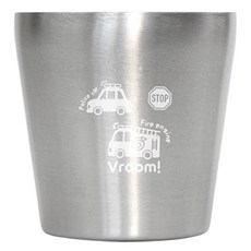 Kitchen U 噗噗車 不鏽鋼雙層杯 小, 銀色, 175ml, 1個