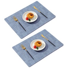 아메리칸로드 빈티지 사각 방수 양면 식탁매트 RK1981, 블루, 43 x 30 cm, 2개