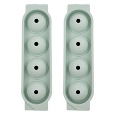 kitchen U 矽膠咖啡廳大冰塊模具 4格, 薄荷綠, 2個