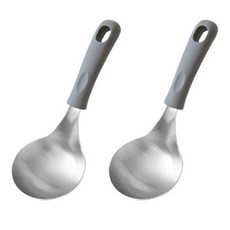 矽膠不鏽鋼迷你上菜勺, 深灰色, 2個