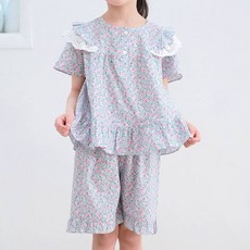 토토와모모 아동용 통기성 학생 잠옷 상하의 세트 TR405_2